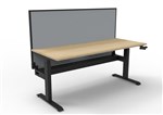 Boost Crank Single Sided Height Adjustable Workstation 1200 x750mm  Natural OakBlack 