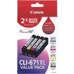 Canon 671xl Ink Cartridge Value Pack CLI671XLVP Black CyanYellowMagenta