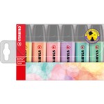 Stabilo Boss Highlighter Chisel 25mm Pastel Assorted Wallet Of 6