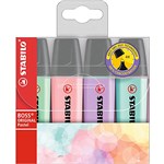 Stabilo Boss Highlighter Chisel 25mm Pastel Assorted Wallet Of 4