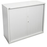 Go Tambour Lockable Door Cupboard  1016 x1200 x747mm  White