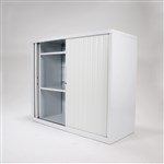 Go Tambour Lockable Door Cupboard  1200 x1200 x474mm  White 