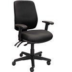 Buro Roma High Back Task Chair 3 Lever With Arms Black Fabric 