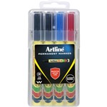 Artline 70 Permanent Markers Bullet Tip  Hard Case  Assorted Pack Of 4