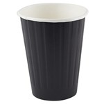 Double Wall Black Ripple Paper Coffee Cup 12oz  Sleeve Of 25