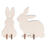 Wooden Standing Rabbit Front View  Side View Assorted  Pk 10