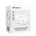 Verbatim  USB Surge Protected Charger With Double Adapter