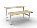 Boost Back To Back Workstation Height Adjustable  1200 x750mm  Natural OakWhite