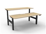 Boost Back To Back Workstation Height Adjustable  1500 x750mm  Natural OakBlack