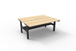 Boost Back To Back Workstation Height Adjustable  1200 x750mm  Natural OakBlack
