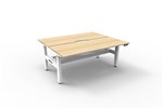 Boost Back To Back Workstation Height Adjustable  1200 x750mm  Natural OakWhite