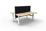 Boost Back To Back Workstation Height Adjustable  1200 x750mm  Natural OakWhite