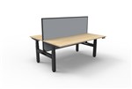 Boost Back To Back Workstation Height Adjustable  1500 x750mm  Natural OakBlack