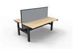 Boost Back To Back Workstation Height Adjustable  1200 x750mm  Natural OakBlack