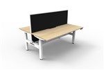 Boost Back To Back Workstation Height Adjustable  1500 750mm  Natural OakWhite
