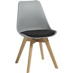 Visitor Virgo Chair Grey Seat Back  Black Cushion Seat  Timber Leg