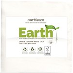 Earth Eco Cocktail Napkin  1 Ply  White  100 Sheets  24 x 24cm