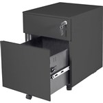 Go Steel Mobile Pedestal 1 Drawer 1 File  Black