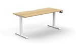 Boost Crank Single Sided Height Adjustable Workstation 1200 x750mm  Natural OakWhite