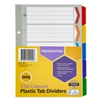 A5 Marbig Coloured Indices  Dividers  5 Tab Reinforced 