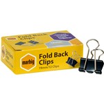 Marbig Foldback Bulldog Clips19mm Pk12