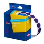 Avery Dispenser Label Circle 14mm Purple Pk250 