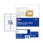 Avery General Use Laser Inkjet Labels 16up  Pk100  991 x 34mm
