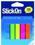 BEAUTONE STICKON CLEARFLAGS 25Sht Padx5 Pads 12x45mm Asst 
