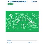 Writer Student Note Book 250mm x 175mm Green 64 Page Single Ruled 8mm 