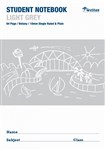 Writer Student Note Book 250mm x 175mm Light Grey 64 Page Single Ruled 10mm  Plain 