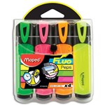 Maped Fluo Peps Highlighters Chisel  1mm4mm  Assorted Colours Wallet Of 4