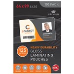 GBC Laminating Pouch 64 x 99mm 125micron Gloss 100 Pack