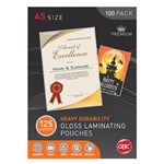 GBC A5 LAMINATING POUCHES 125 Micron Gloss Bx100 