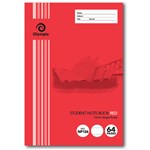 Olympic Student Notebook 64Pg  250mm x 175mm  12mm Ruled  Red 