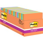 Post It Super Sticky Cabinet Pack 65424SSAUCP Assorted Bright Colours  76x76mm  Pack 24