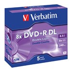 Verbatim DVDR  8X Double Layer Jewel Case  Pk5