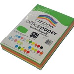 RAINBOW 80GSM OFFICE PAPER A4 5x Bright Assorted Colours 500 Sheets Ream