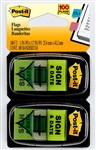 Post It Flags Sign  Date  Green  Twin Pack