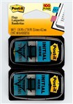 Post It Flags Initial Here  Blue Twin Pack
