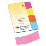 MARBIG TRANSPARENT PAGE MARKER Colour 20x50mm 160Sht Assorted Pack of 160