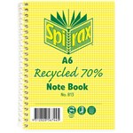 Spirax 813 Recycled A6 Notebook 100pg Ruled Each
