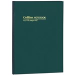 COLLINS NOTEBOOKS HARD COVER A4 AZ SHORT Quarto 168Pg Green 