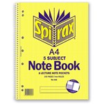 A4 Spirax 5 Subject Notebook 596  250pg