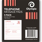 Olympic Telephone Message Pads 100x120mm 50 Leaf Pk5