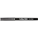 Artline 200 Fineliner Pen 04mm Black Each
