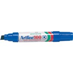 Artline 100 Permanent Marker Chisel Point 12mm Blue Each