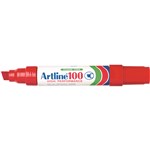 Artline 100 Permanent Marker Chisel Point 12mm Red Each