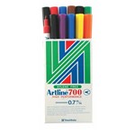 Artline 700 Permanent Marker Bullet Point 07mm Assorted Bx12