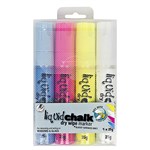 TEXTA LIQUID CHALK MARKERS Dry Wipe Asst 15mm Chisel Nib Wallet of 4
