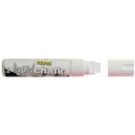 Texta Liquid Chalk Marker Jumbo Wet Wipe Chisel 15mm  White Each